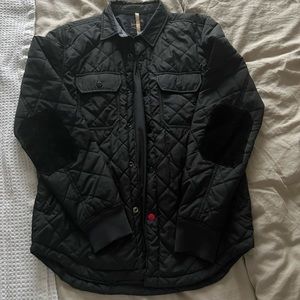 Quilted Bomber Jacket with Velvet Elbow Patches